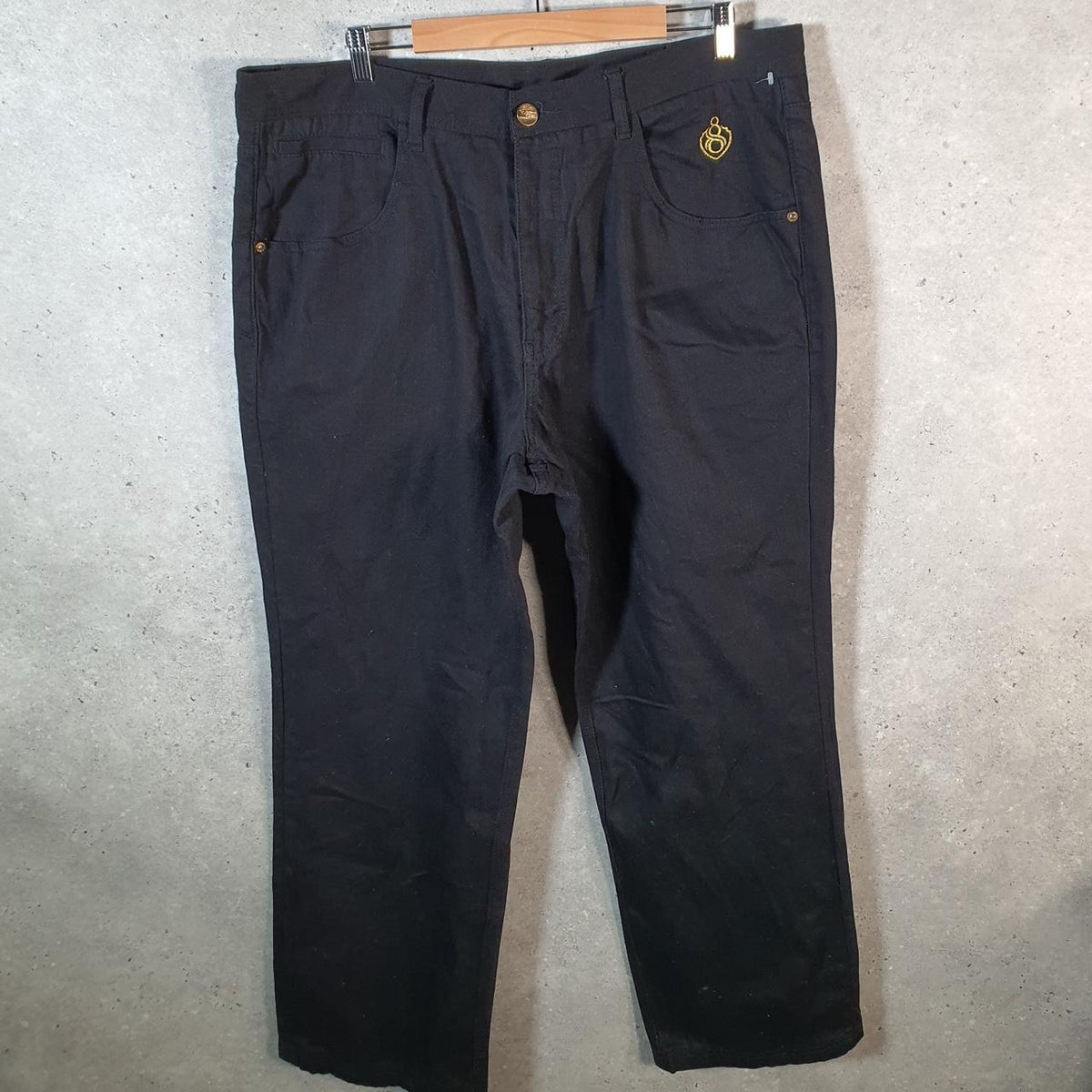 Vintage Eight 732 Baggy Y2K Hip Hop Jeans Mens W42 L34 Black Denim Wide Leg Big Fish Vintage
