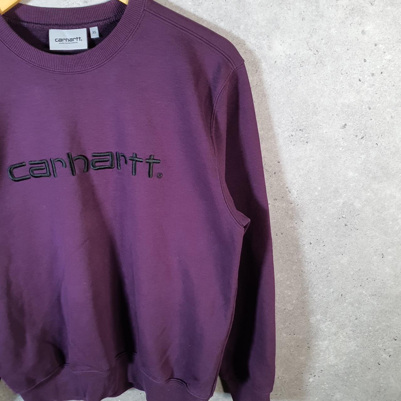 Vintage Carhartt Work in Progress Sweatshirt Mens XS Purple Pullover USA