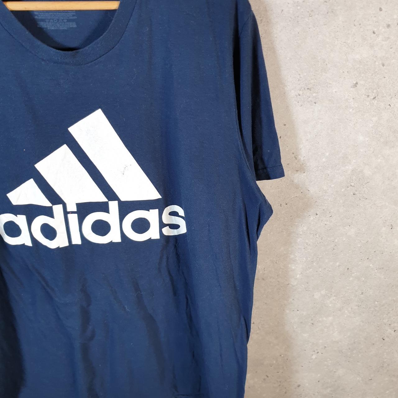 Vintage Adidas Go To Performance Tee T Shirt Men’s XL Navy Blue Three Stripes Athletic