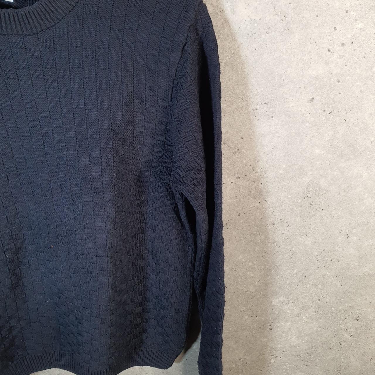 Vintage Topman Knit Sweater Men’s Small Navy Blue Y2K Pullover Casual