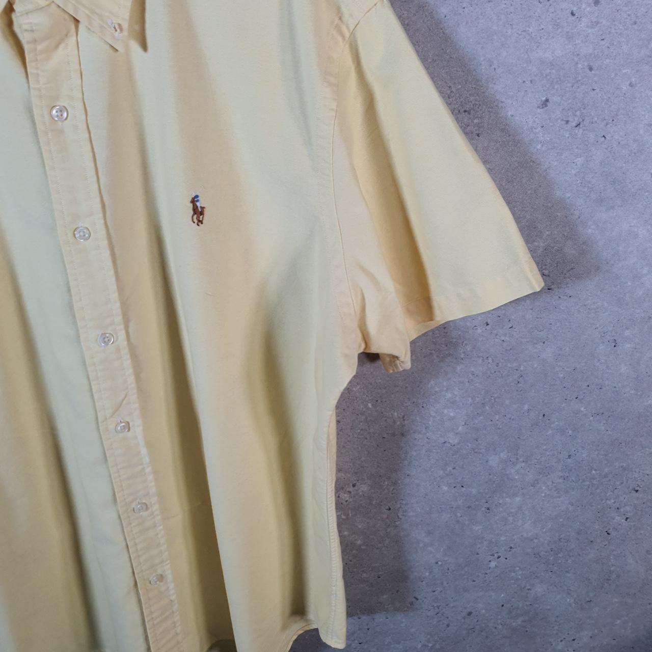 Vintage Ralph Lauren Button Down Shirt Men’s 2XL Yellow Slim Fit Cotton Pony