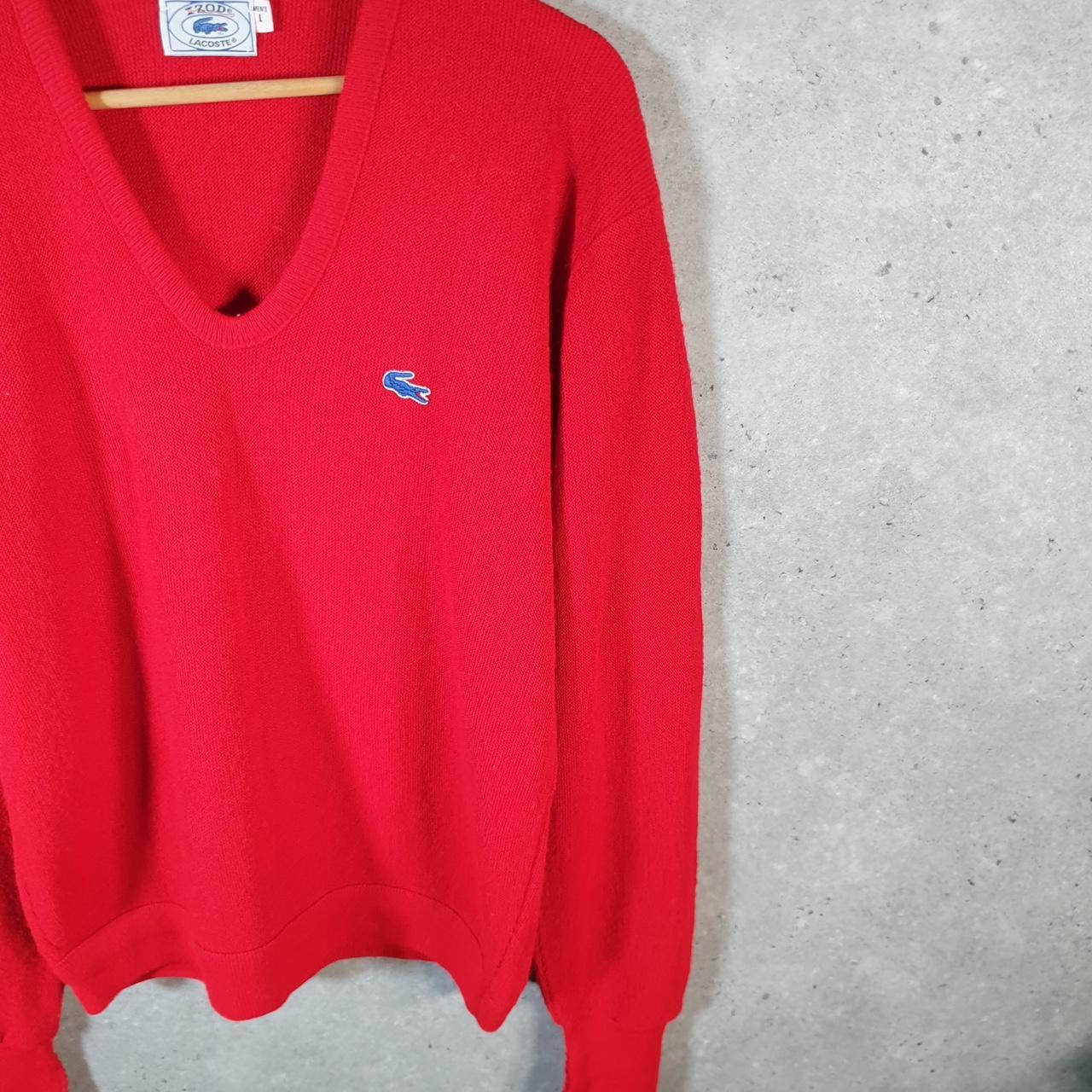 Vintage Izod Lacoste 90s USA Sweatshirt Men’s Large Red Pullover Logo Y2K Jumper