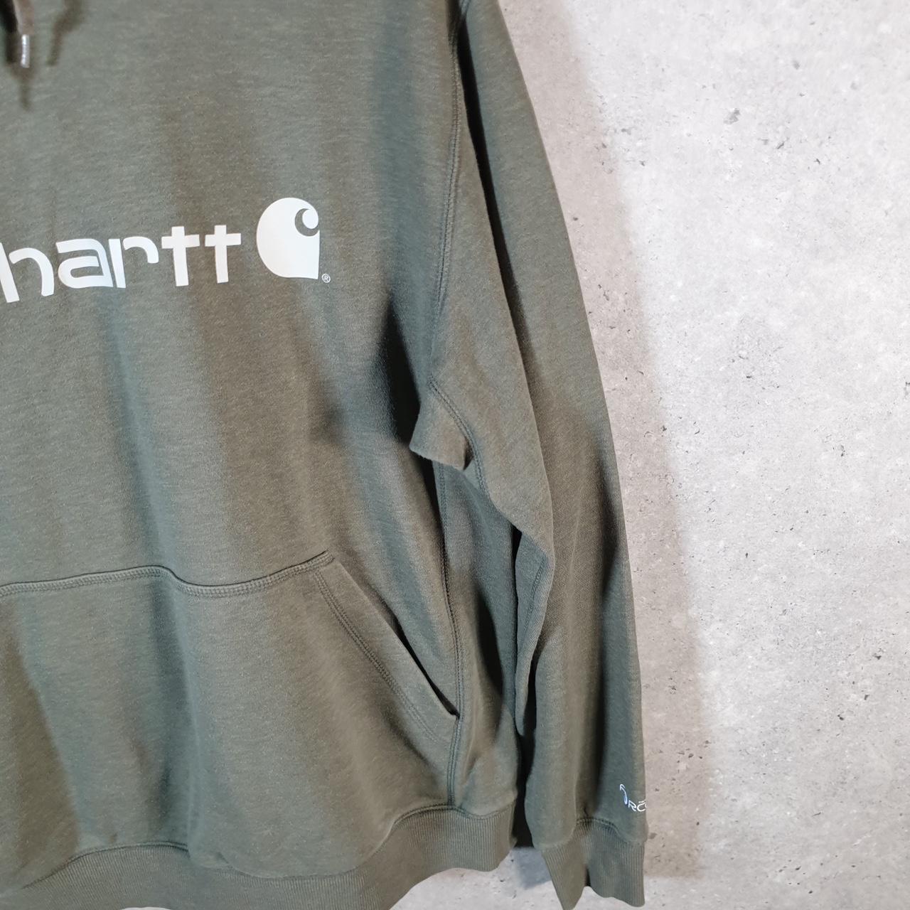 Vintage Carhartt Hoodie Womens Large Grey Pullover Blank USA Relaxed Fit