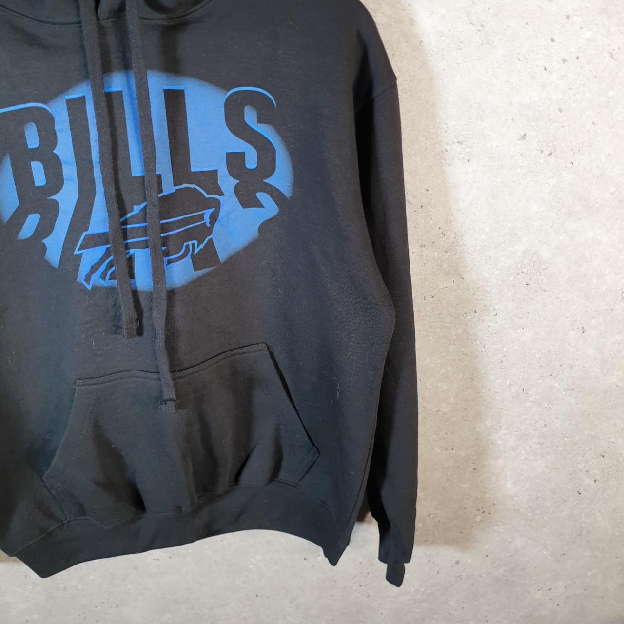 Vintage NFL Buffalo Bills Hoodie Womens Medium Black Pullover USA Pro Sport