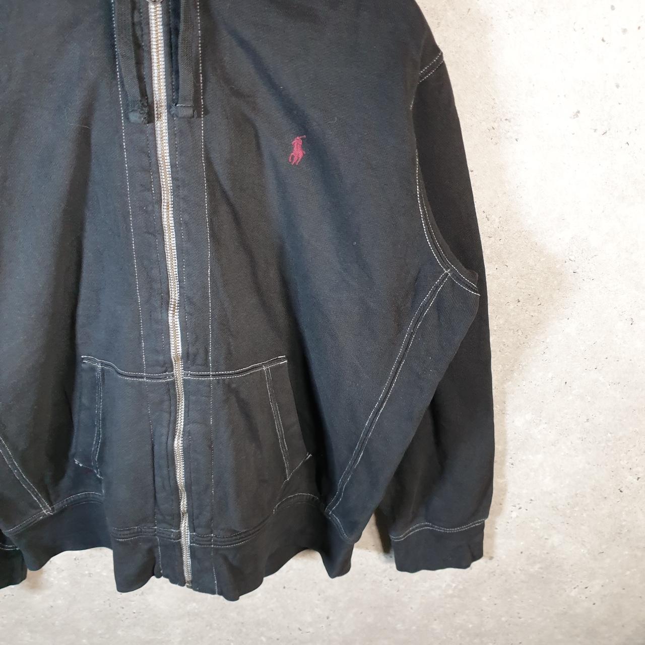 Vintage Ralph Lauren Polo Heavyweight Hoodie Men’s XL Black Cotton Full Zip Pony