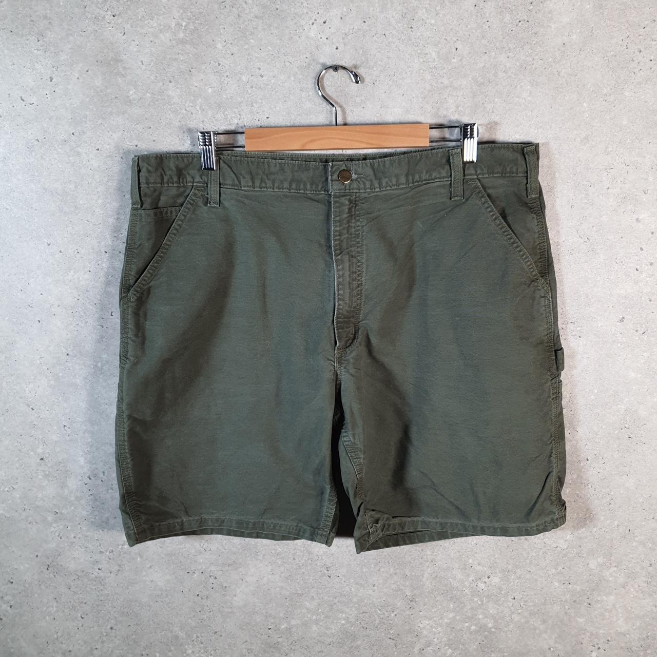 Vintage Carhartt Baggy Carpenter Shorts Jorts Cargo Men’s W40 Khaki Green Relaxed Fit Workwear A4722