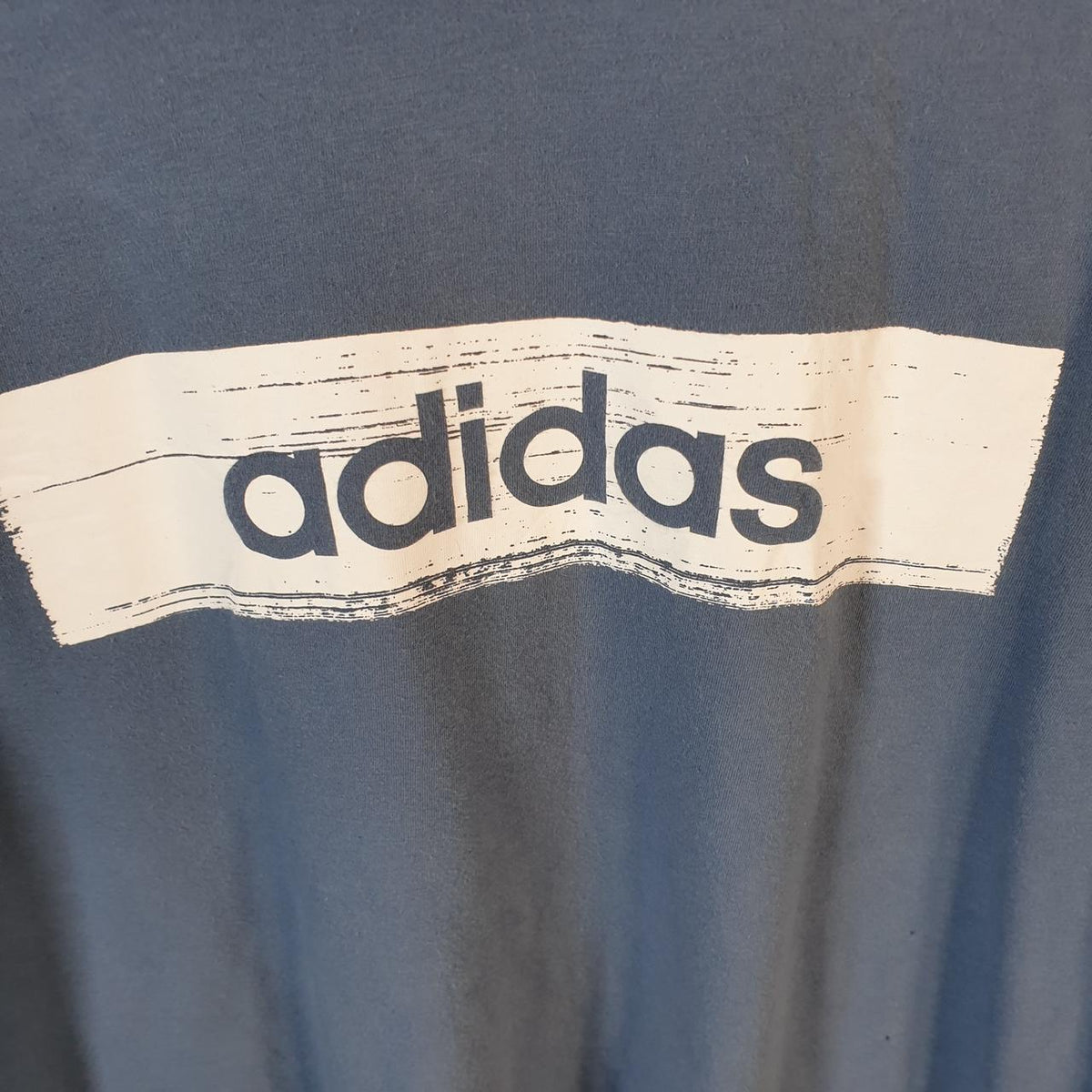 Vintage Adidas Spellout T Shirt Shirt Men’s Medium Blue Three Stripes Logo Athletic C9786