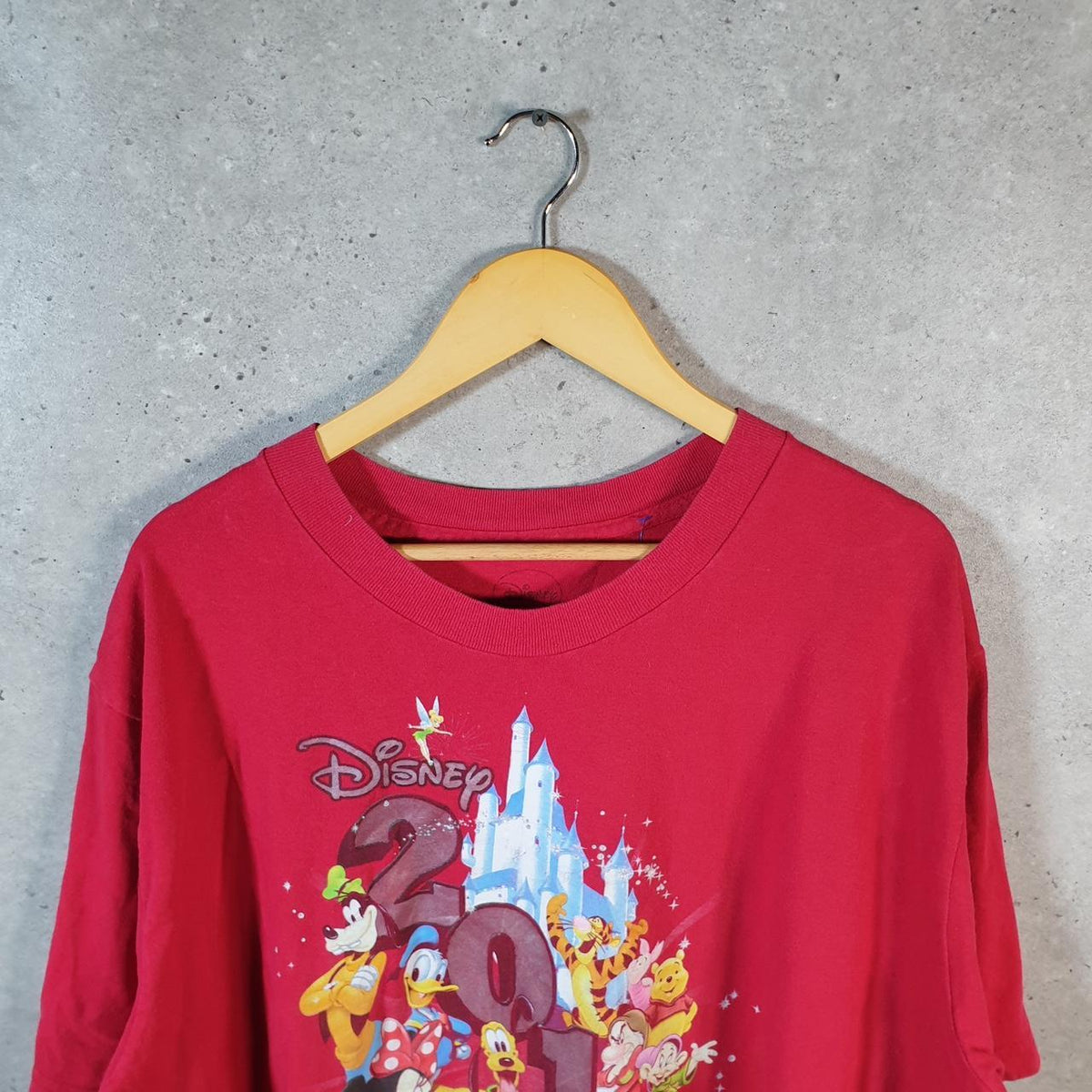 Vintage Disney Land Mickey Mouse 2013 T Shirt Womens 2XL Red Graphic Cartoon C9708