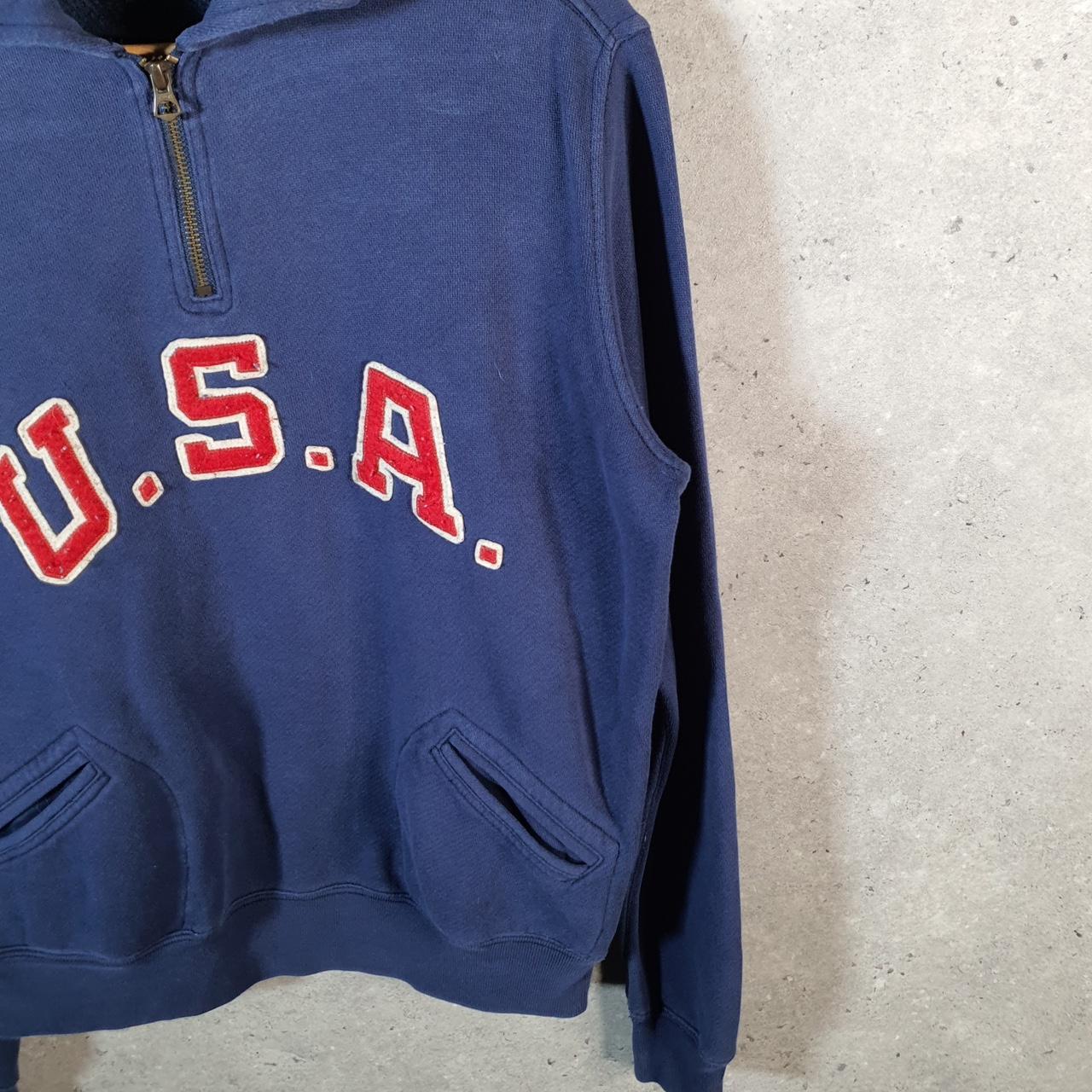 Vintage Ralph Lauren Polo Sweatshirt 2016 Olympics USA Women’s Large Navy Blue 1/4 Zip Pony