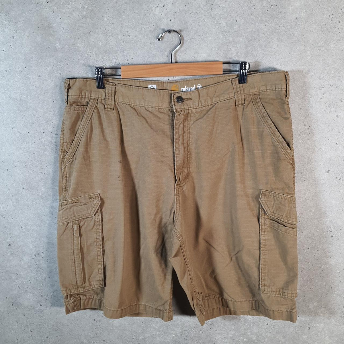 Vintage Carhartt Baggy Carpenter Shorts Jorts Cargo Men’s W40 Brown Relaxed Fit Workwear A4715