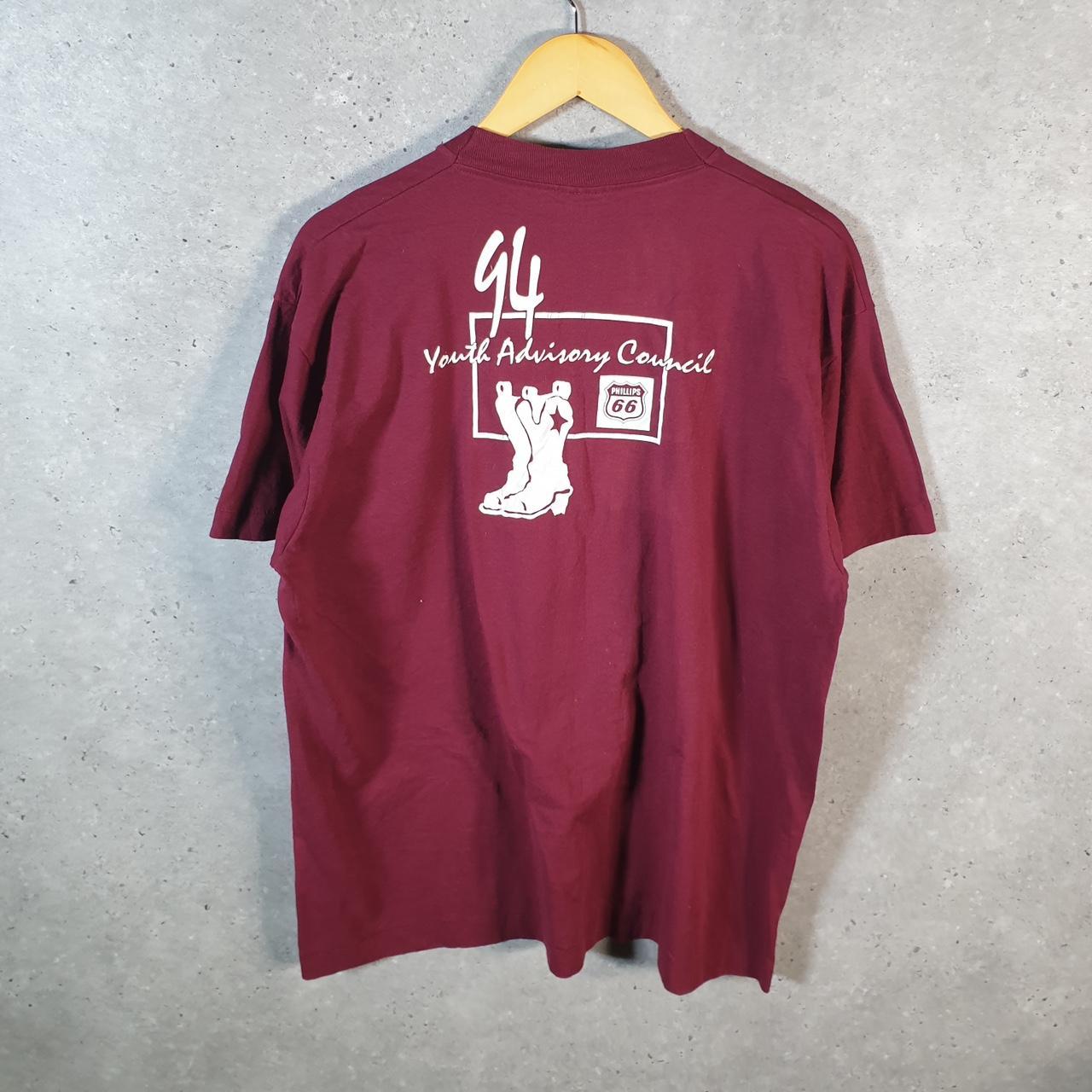 Vintage Screen Stars Phillips 66 1994 USA Single Stitch T Shirt Men’s XL Burgundy