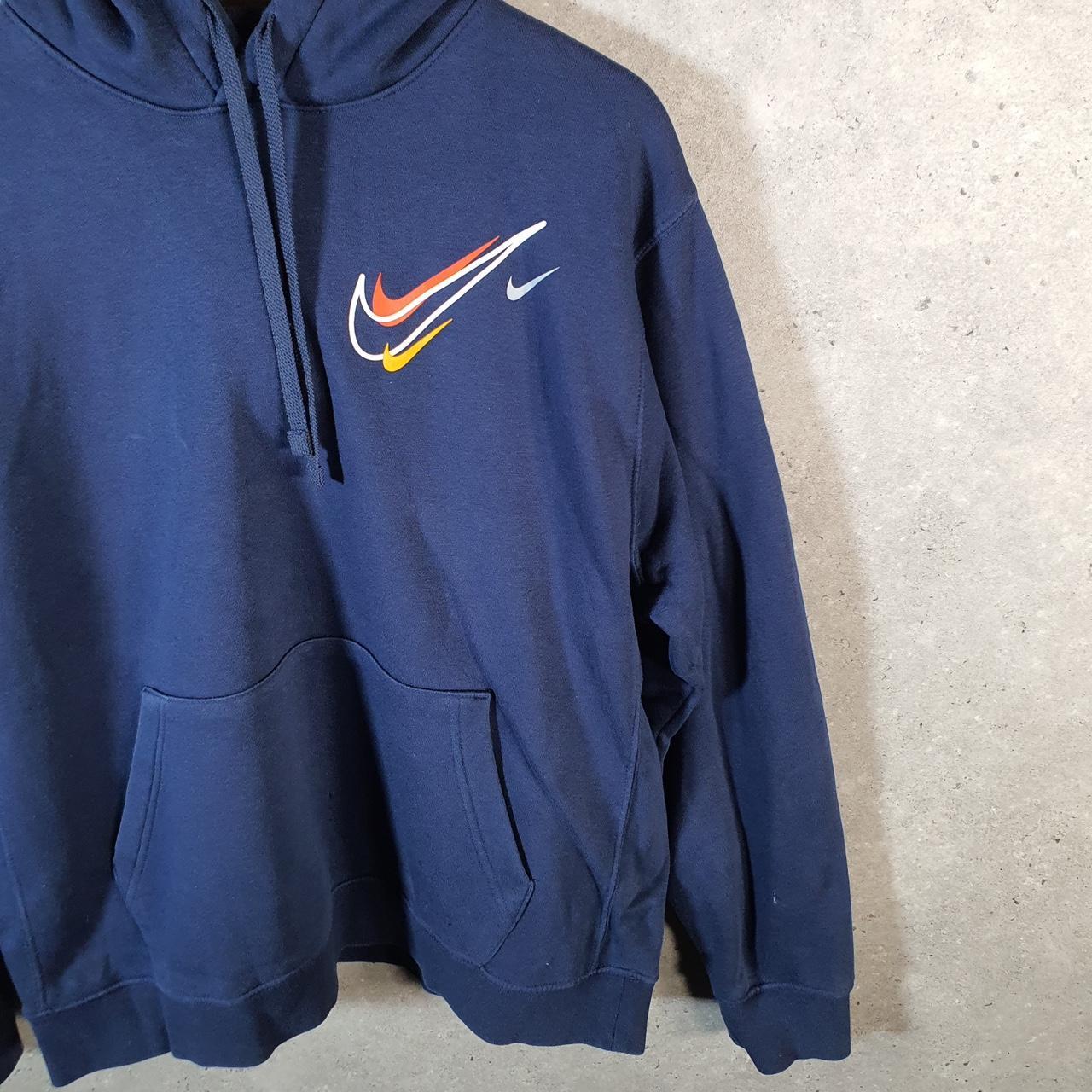Vintage Nike Club Embroidered Hoodie Men’s Large Navy Blue Swoosh Y2K Pullover