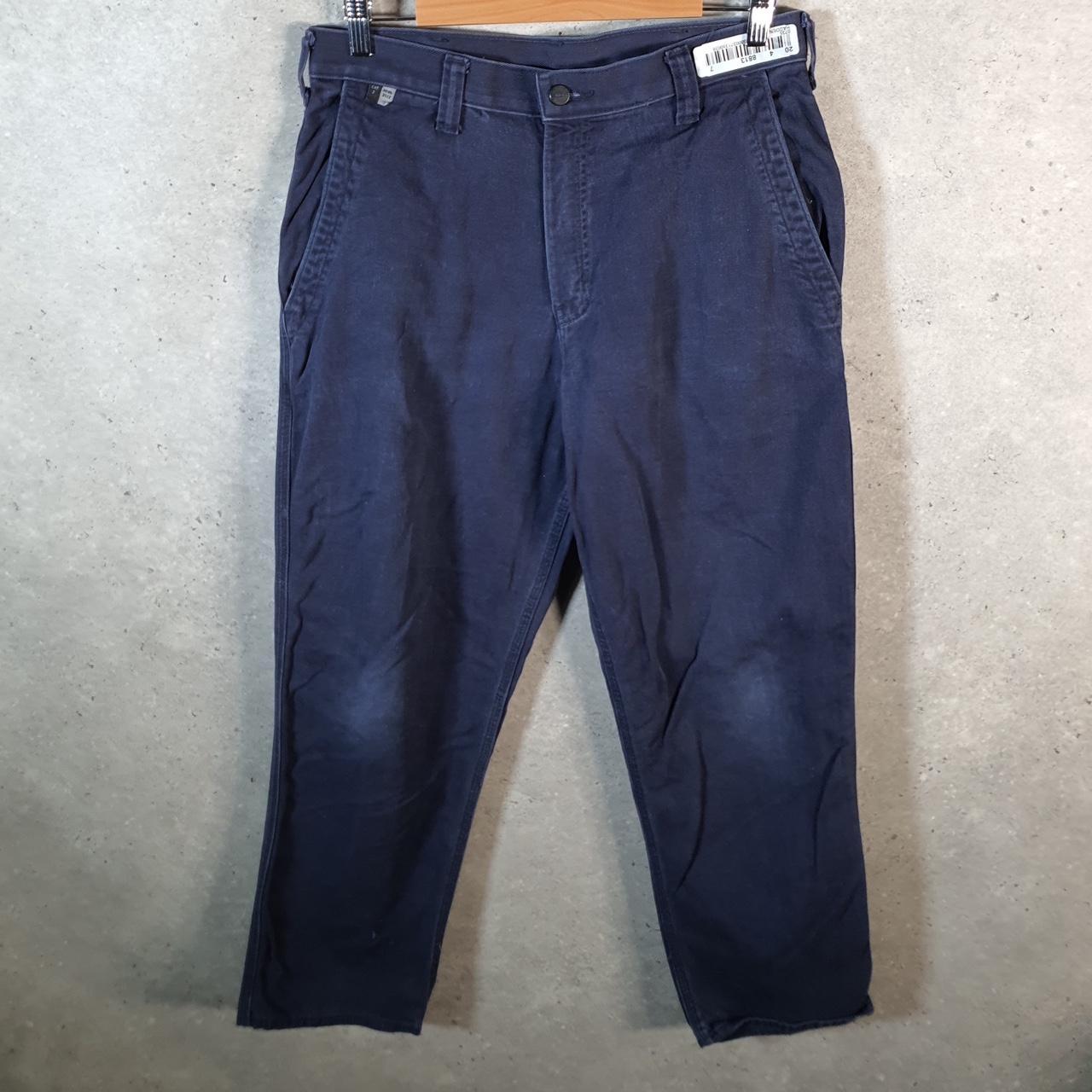 Vintage Carhartt FR Carpenter Trousers Mens W31 L30 Navy Blue Relaxed Fit Workwear USA