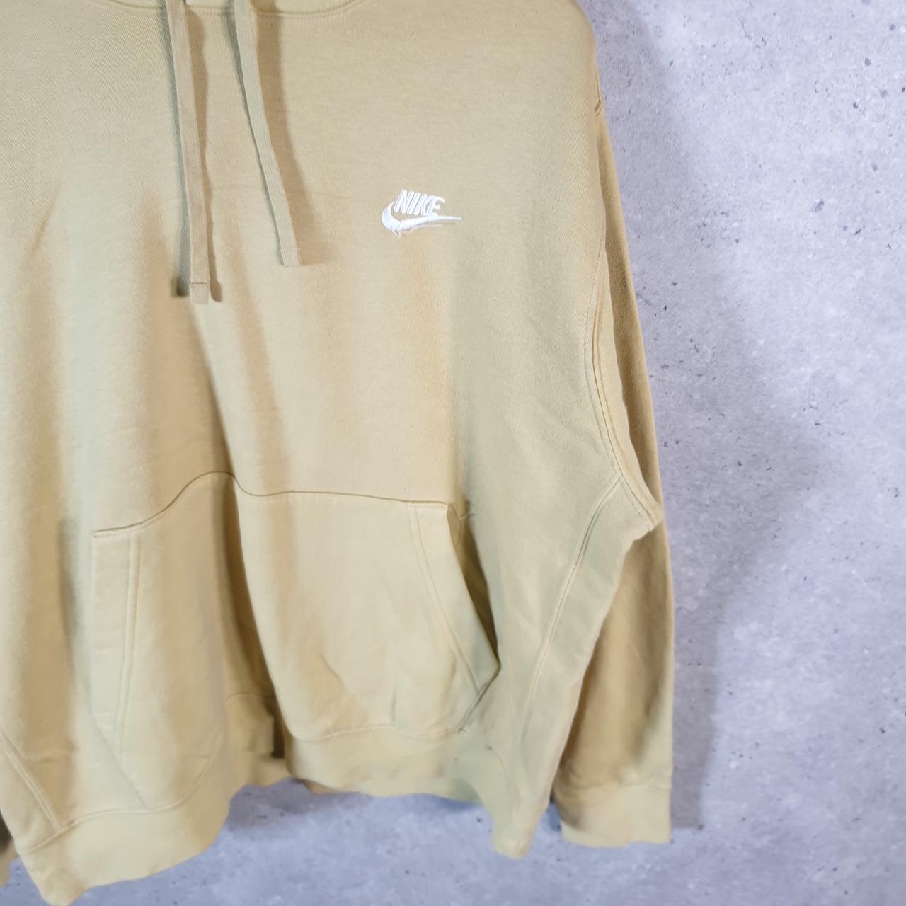 Vintage Nike Club Hoodie Men’s Large Yellow Embroidered Y2K Pullover