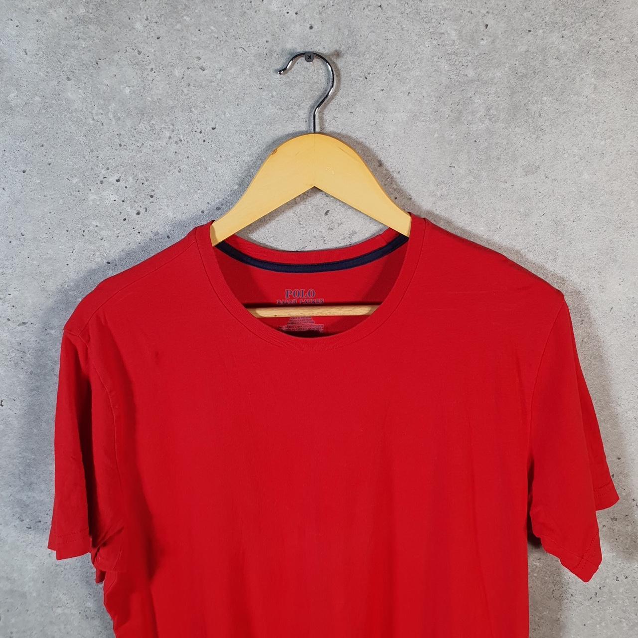 Vintage Ralph Lauren Polo Sport T Shirt Men’s Medium Red Classic Fit Embroidered Pony C9021