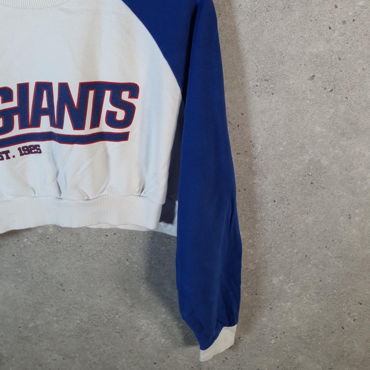 Vintage NFL New York Giants Cropped Sweatshirt Womens Small White USA Pro Sport