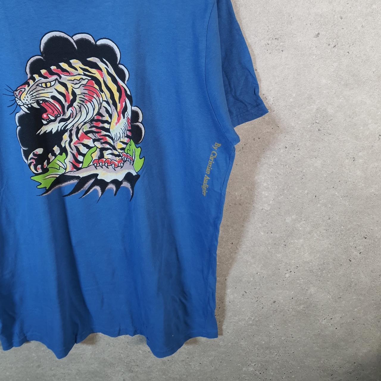 Vintage Ed Hardy T Shirt Men’s XL Blue Christian Audigier Love Heart Graphic Skull Y2K