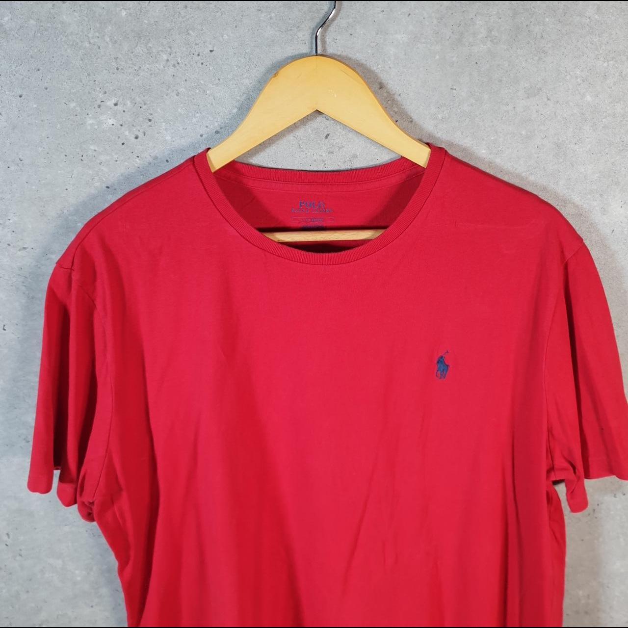 Vintage Ralph Lauren Polo T Shirt Men’s Large Red Embroidered Classic Fit Pony C9148