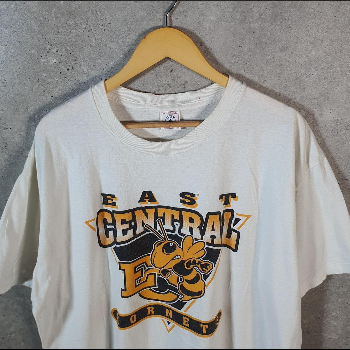 Vintage Delta East Central Hornets 90s USA Single Stitch T Shirt Men’s XL White