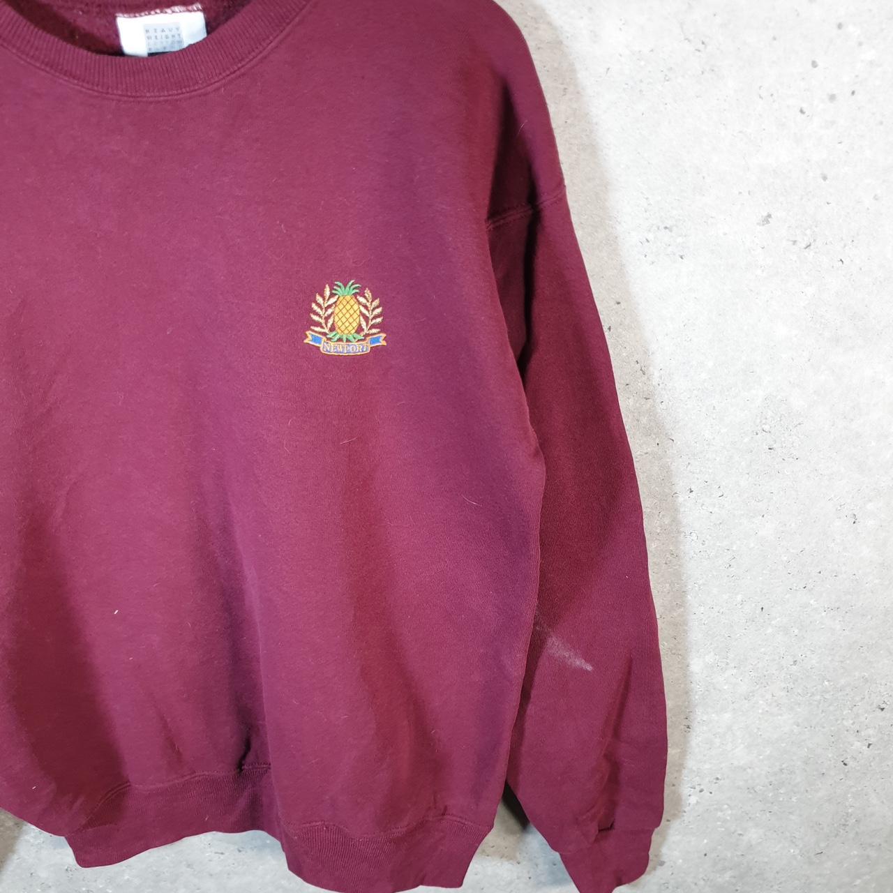 Vintage Lee Heavyweight Sweatshirt Men’s Large Burgundy Red USA Newport Pineapple