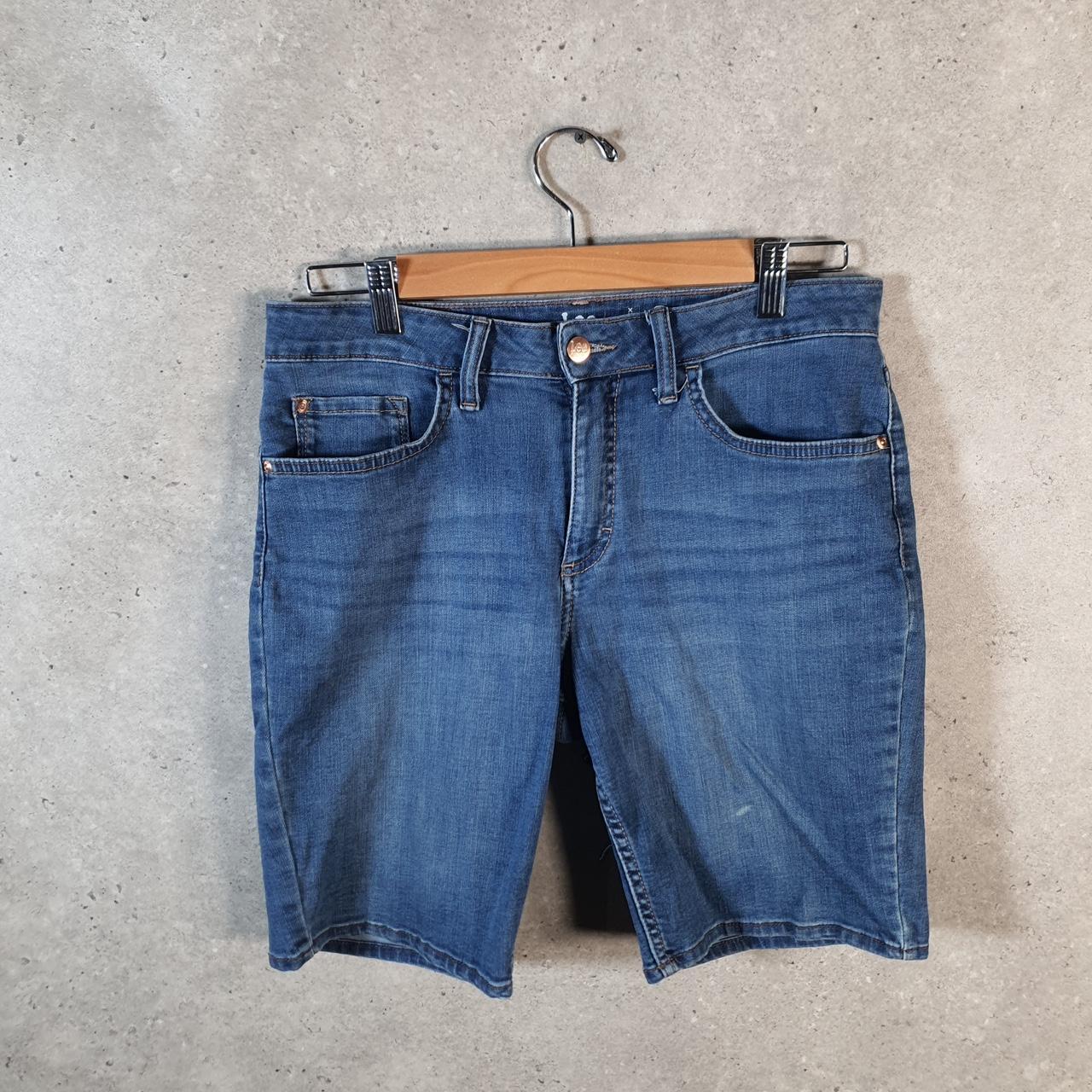 Vintage Lee Baggy Shorts Jorts Cargo Womens W30 Blue Denim Relaxed Cargo