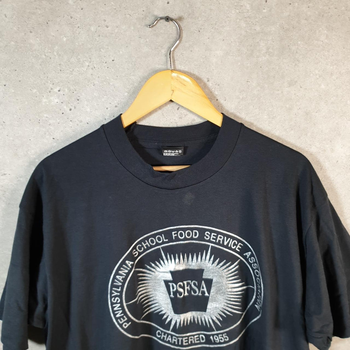 Vintage Best Fruit of the Loom Pennsylvania School USA Single Stitch T Shirt Men’s XL Black Big Fish Vintage