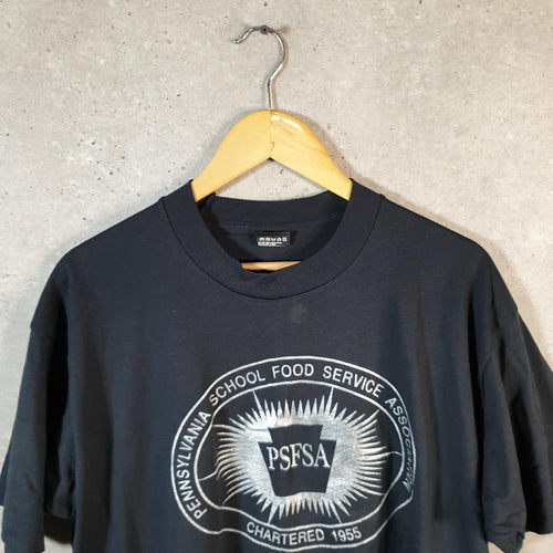 Vintage Best Fruit of the Loom Pennsylvania School USA Single Stitch T Shirt Men’s XL Black Big Fish Vintage