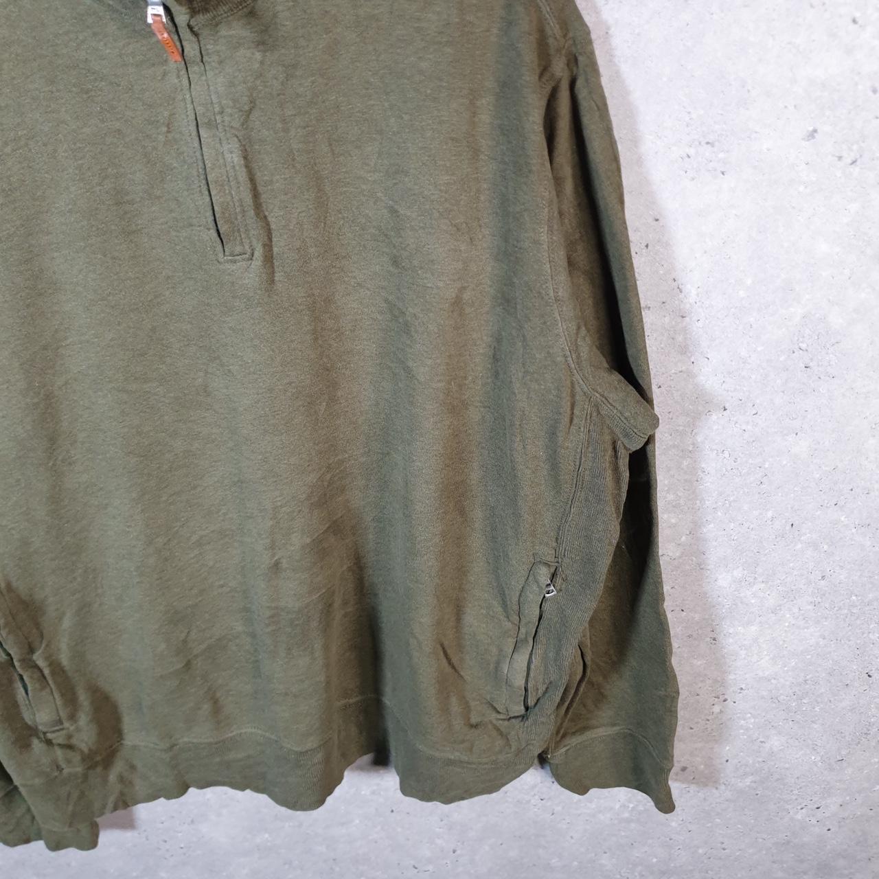 Vintage Ralph Lauren Polo 1/4 Zip Sweatshirt Men’s Large Khaki Green Cotton Pullover Pony