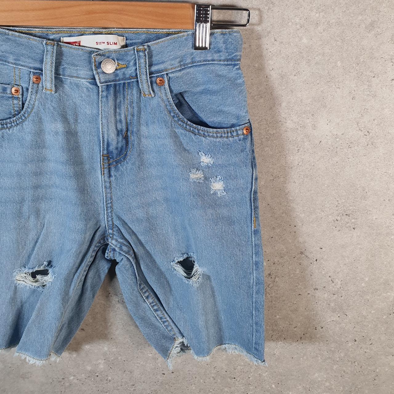 Vintage Levi’s 511 Cut Off Slim Shorts Jorts Cargo Womens W25 Blue Relaxed Denim