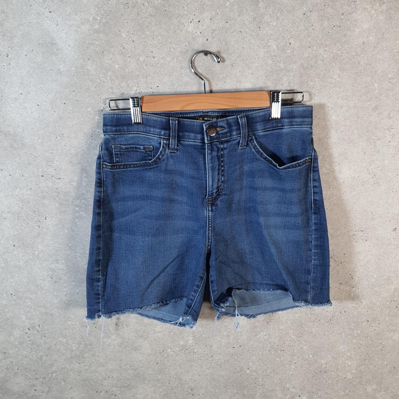 Vintage Lee Baggy Shorts Jorts Cargo Womens W30 Blue Denim Relaxed Cargo