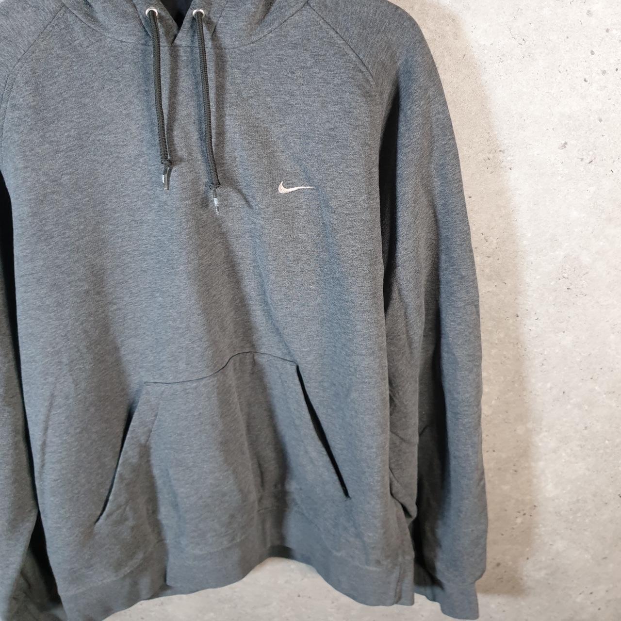 Vintage Nike Single Swoosh 90s Embroidered Hoodie Men’s Large Grey Y2K Pullover