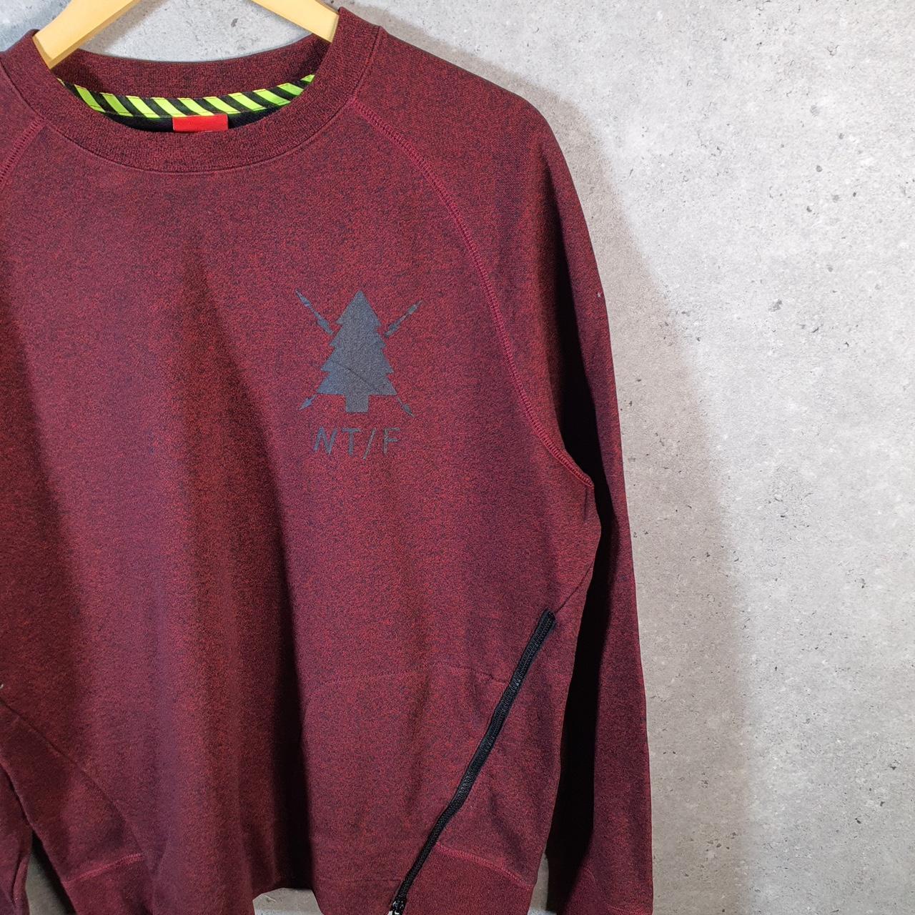 Vintage Nike Swoosh Sweatshirt Womens Large Burgundy Red Y2K Pullover