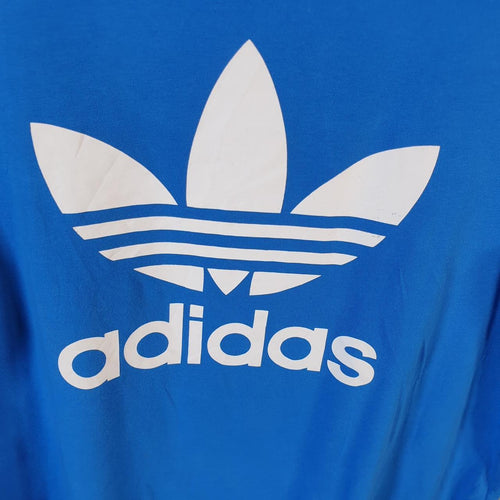 Vintage Adidas Trefoil T Shirt Womens Large Blue Spellout Logo Athletic