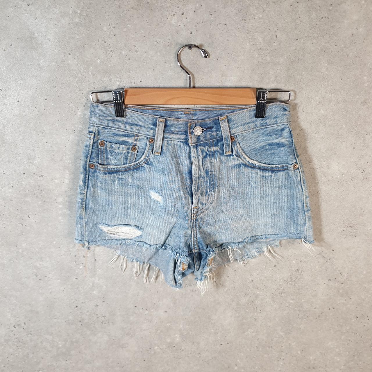 Vintage Levi’s 501 Baggy Shorts Jorts Cargo Womens W24 Blue Relaxed Denim