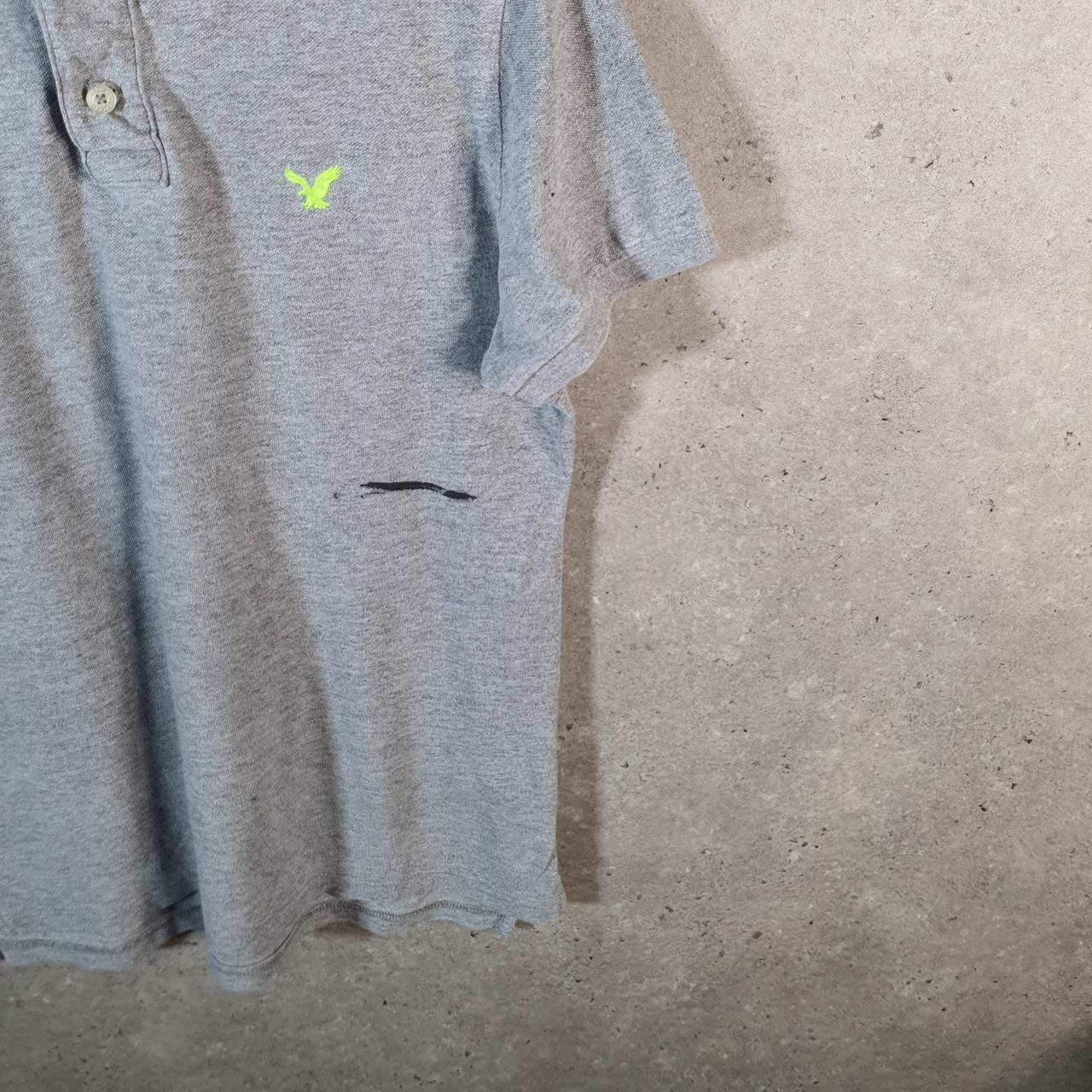 Vintage American Eagle Polo Shirt Men’s Small Grey Regular Fit Embroidered Logo