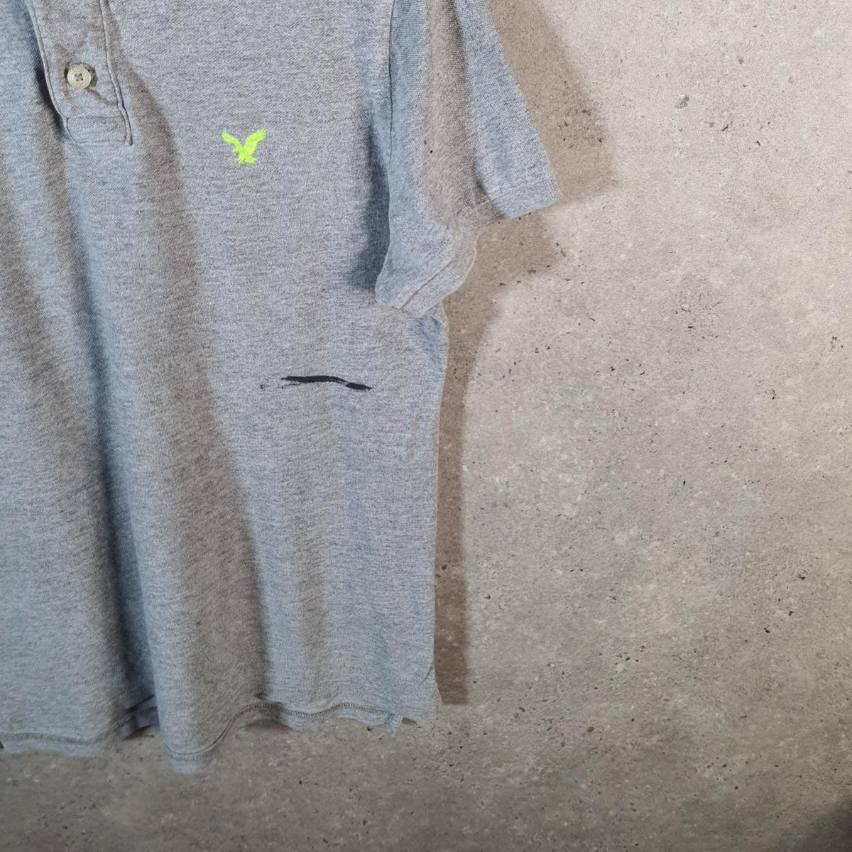 Vintage American Eagle Polo Shirt Men’s Small Grey Regular Fit Embroidered Logo
