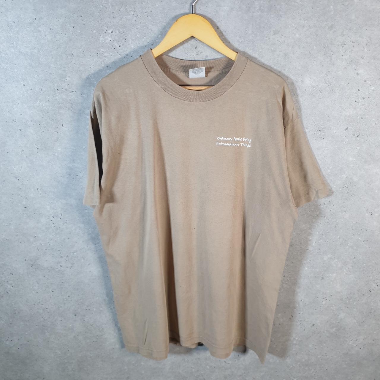 Vintage Murina Dear God Extraordinary 90s USA Single Stitch T Shirt Men’s XL Brown