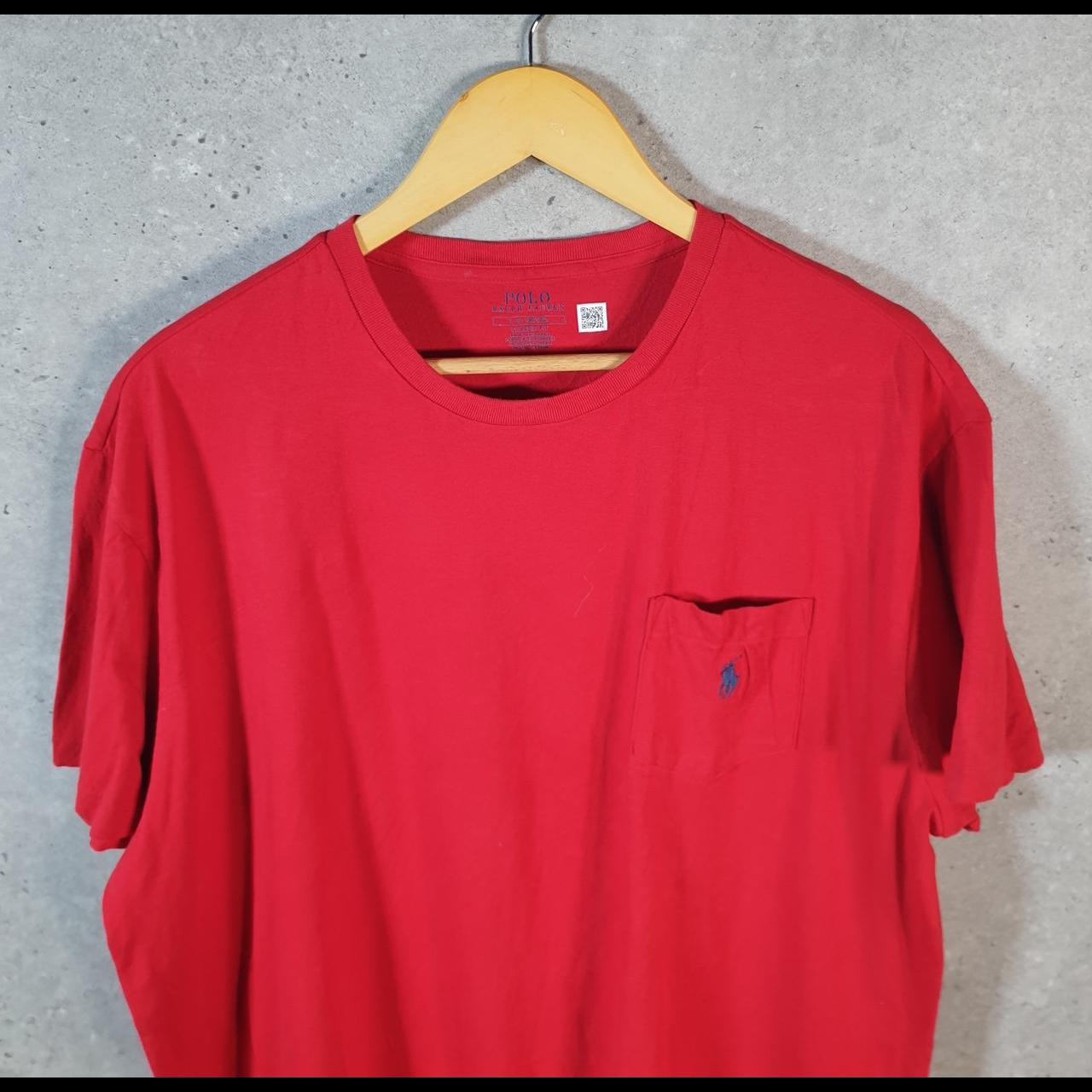 Vintage Ralph Lauren Polo T Shirt Men’s Large Red Embroidered Pony Classic Fit C9035