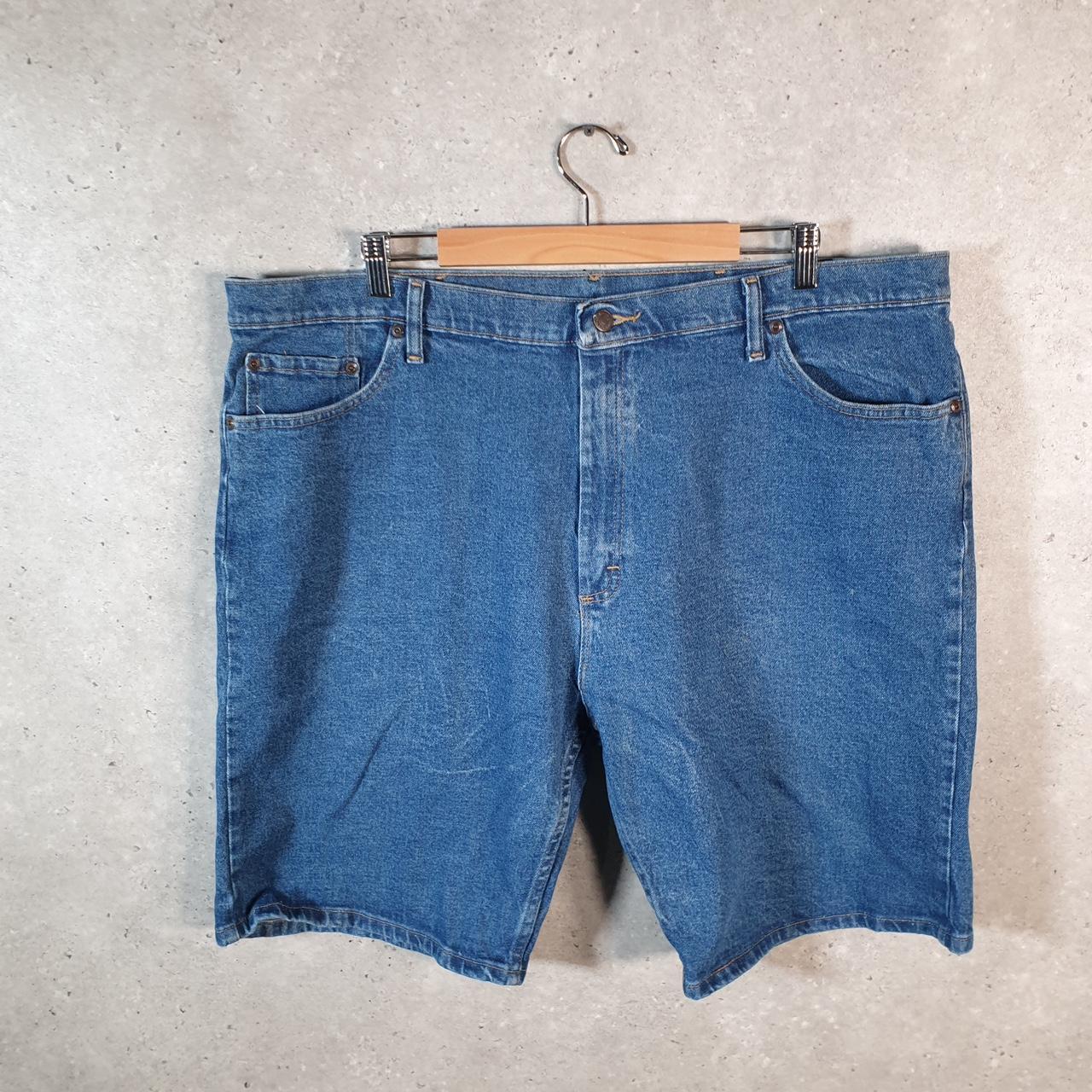 Vintage Wrangler Denim Shorts Jorts Cargo Men’s W42 Blue Baggy Cotton