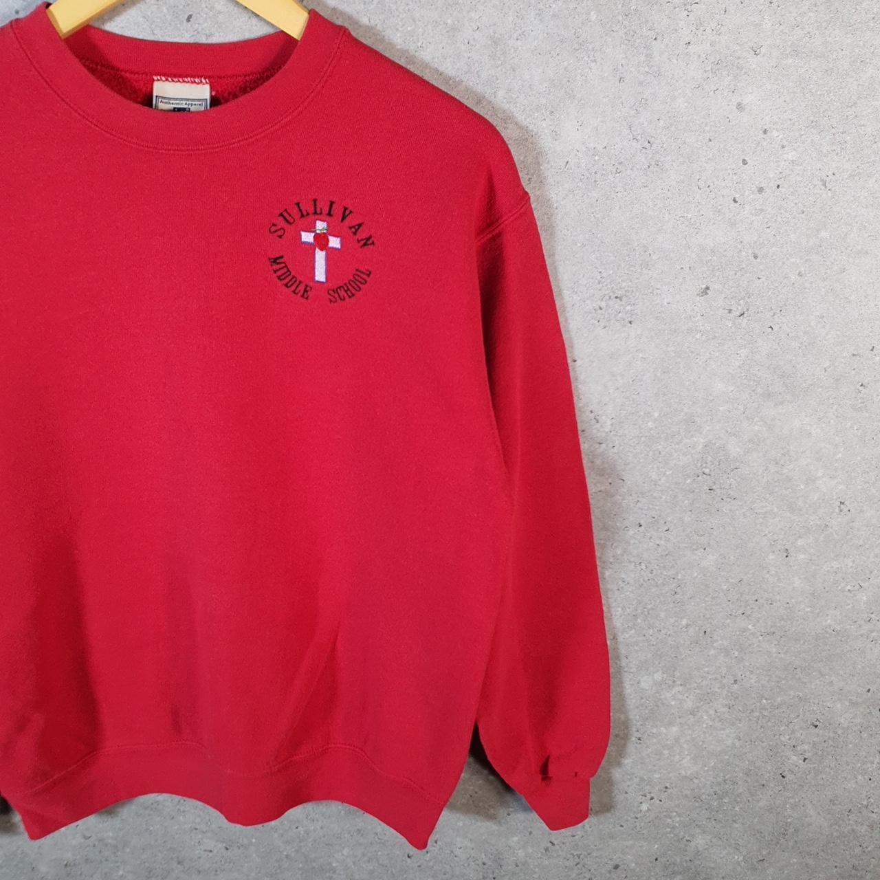 Vintage Lee Heavyweight Sweatshirt Men’s Small Red USA Sullivan School Embroidered