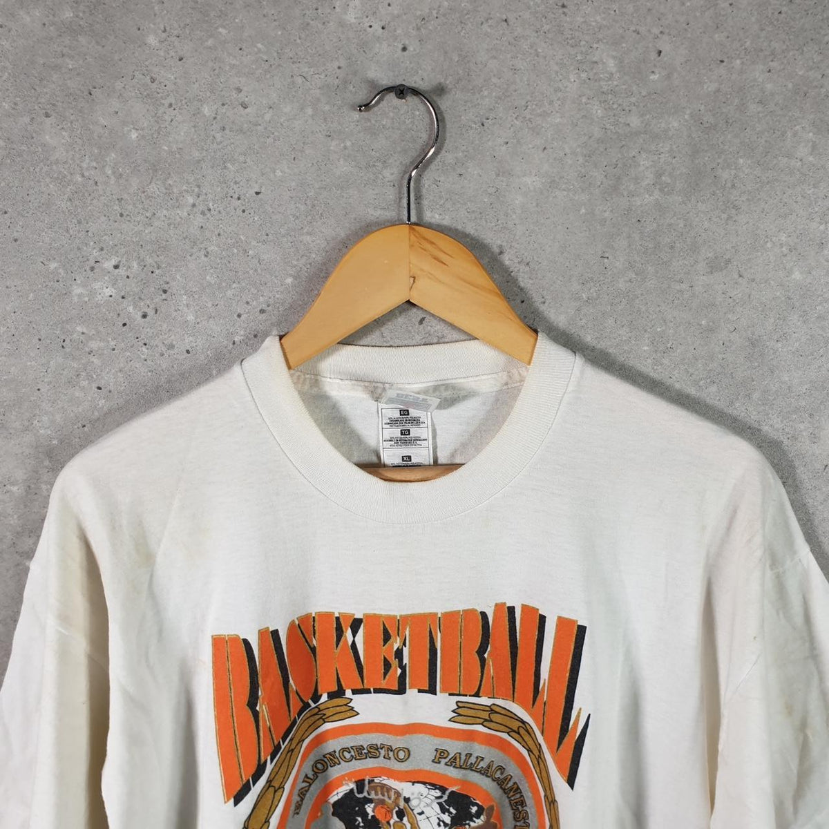 Vintage Best Fruit of the Loom 1996 Basketball Georgia USA Single Stitch T Shirt Men’s XL White Big Fish Vintage