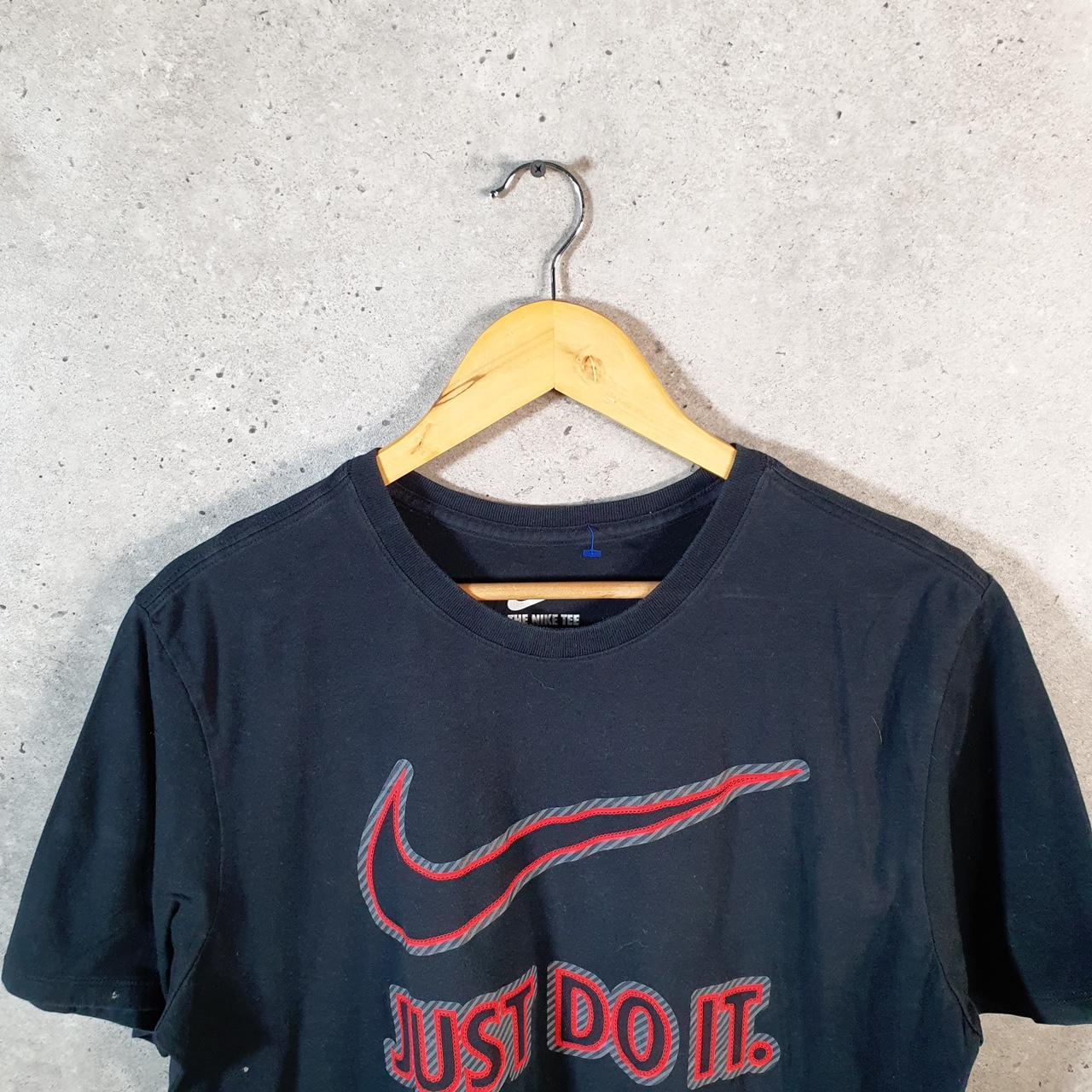 Vintage Nike Just Do It T Shirt Men’s Large Black Printed Single Swoosh Logo Athletic Big Fish Vintage