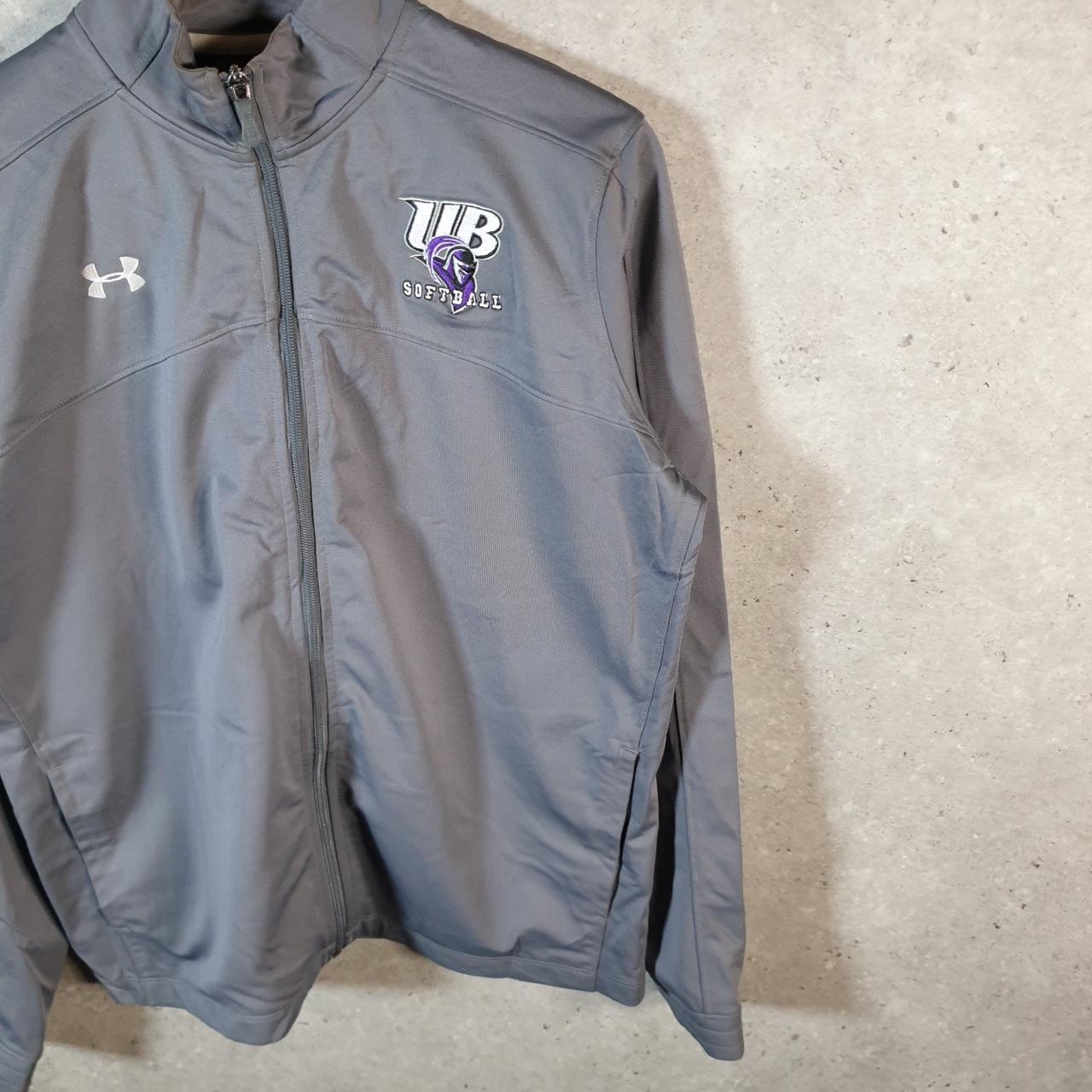 Vintage Under Armour Windbreaker Track Jacket Mens M Grey USA Full Zip