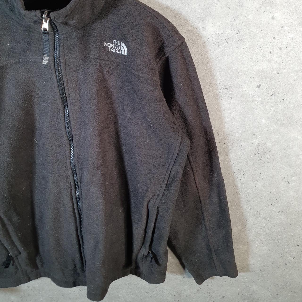 Vintage The North Face TNF Teddy Fleece Sweatshirt  Youth XL Black Full Zip Logo
