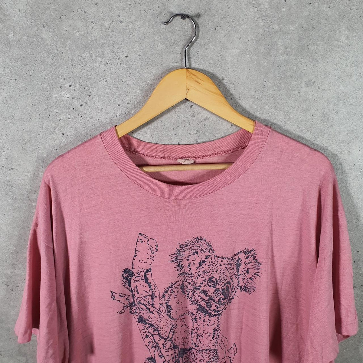 Vintage Pacific Australia Koala Bear 90s USA Single Stitch T Shirt Men’s XL Pink