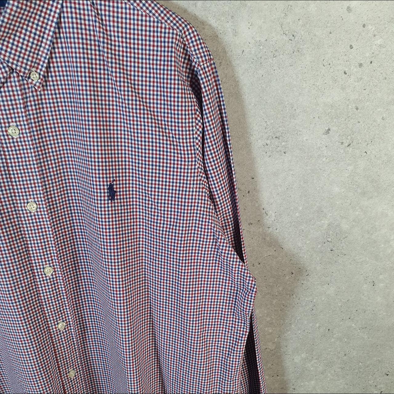 Vintage Ralph Lauren Button Down Shirt Men’s XL Red Checkered Classic Fit Cotton Pony