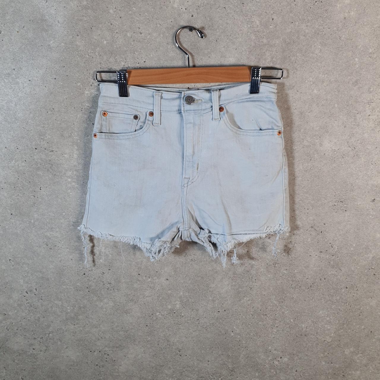 Vintage Levi’s Cut Off Shorts Jorts Cargo Womens W27 Blue Relaxed Denim