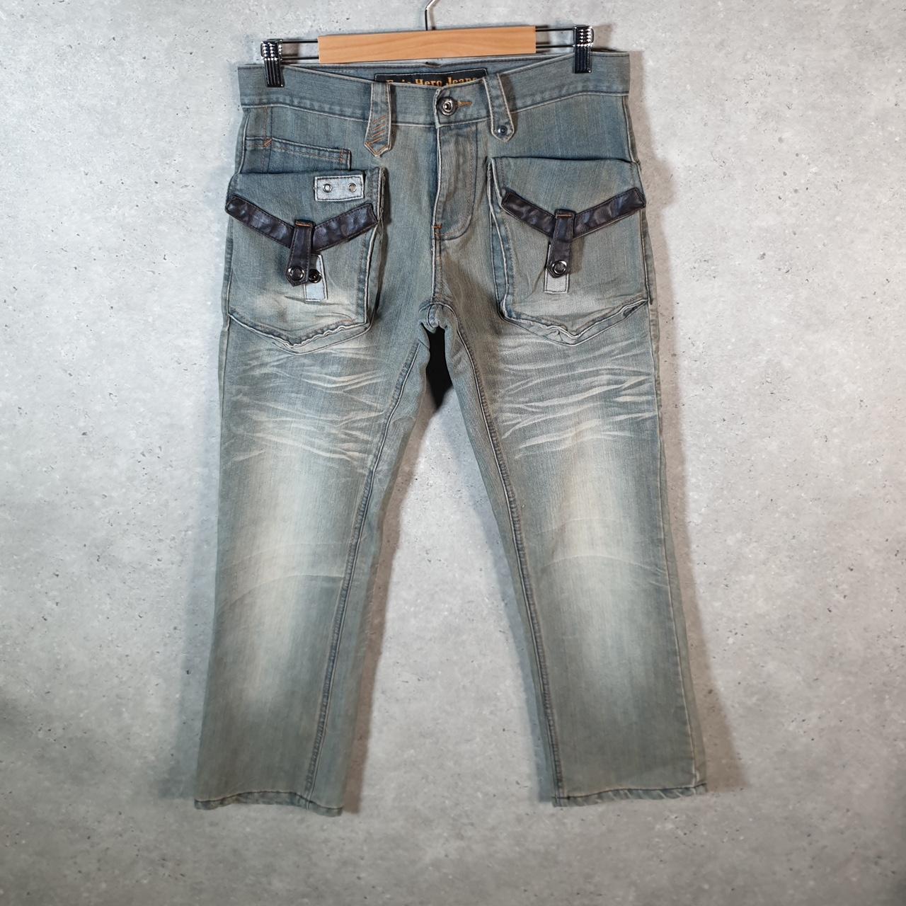 Vintage Epic Hero Baggy Y2K Hip Hop Jeans Mens W30 L30 Grey Denim Wide Leg Big Fish Vintage