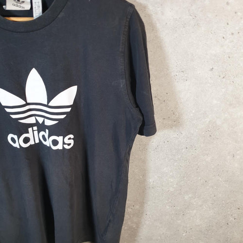 Vintage Adidas Trefoil T Shirt Men’s Small Black Spellout Logo Athletic