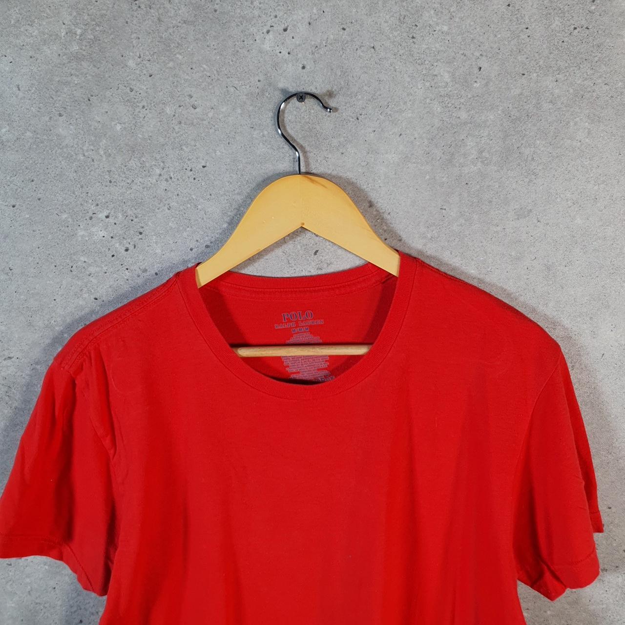 Vintage Ralph Lauren Polo Sport T Shirt Men’s Medium Red  Classic Fit Embroidered Pony C8698